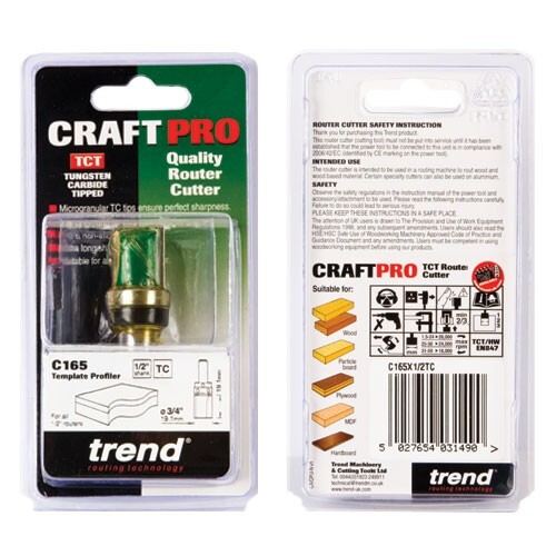Trend Profiler 19.1mm diameter X19.1mm cut C165X1/2TC FREE FIRST CLASS DELIVERY