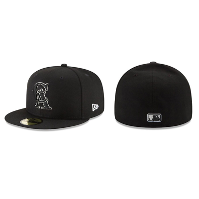 California Angels New Era 59FIFTY Black Cooperstown Fitted Hat