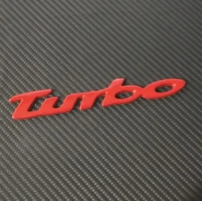 3D Red Turbo Auto Car Trunk Rear Fender Side Emblem Badge Decals Sticker Sport