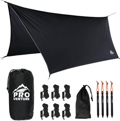Waterproof Hammock Rain Fly [12Ft X 9Ft] - Portable Large Camping Tarp - Premium