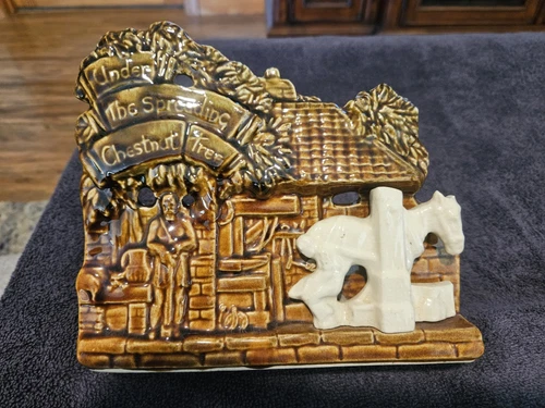 1954 McCoy Brown Village Smithy Planter 7 1/2 X 6 1/2