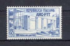 1952 Trieste Zona A S143 MNH ** 30° Fiera di Milano 60 lire