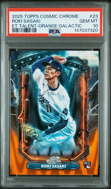 2025 Topps Cosmic Chrome Extraterrestrial Talent Roki Sasaki #ET-23 /25 PSA 10