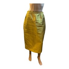 Women s Green Pencil Midi Skirt Zip Back Size 10