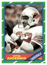 1986 Topps #329 Ottis Anderson St. Louis Cardinals Football Card 33687