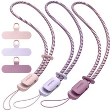 SURPHY 3 Pack Phone Wrist Strap Short Lanyard, A- Pink  Lilac  Purple