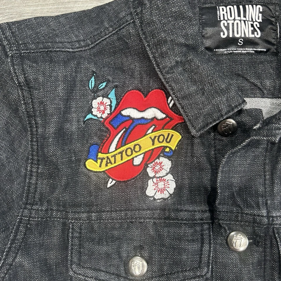 Rolling Stones Dragon Trucker Denim Jean Jacket Men SmallB Grunge Street Wear - Image 3 of 4