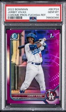 2022 BOWMAN CHROME PROSPECTS FUCHSIA REFRACTOR JORBIT VIVAS 156/199 PSA 10