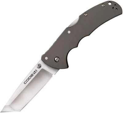 #ad Cold Steel Code 4 Lockback Tanto Folding Pocket Knife S35VN Aluminum Handle Tan $136.99