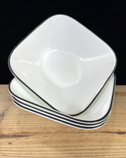 CORELLE "Simple Lines" Square Cereal Bowls 6.5  Set of 4. Made in USA NEW