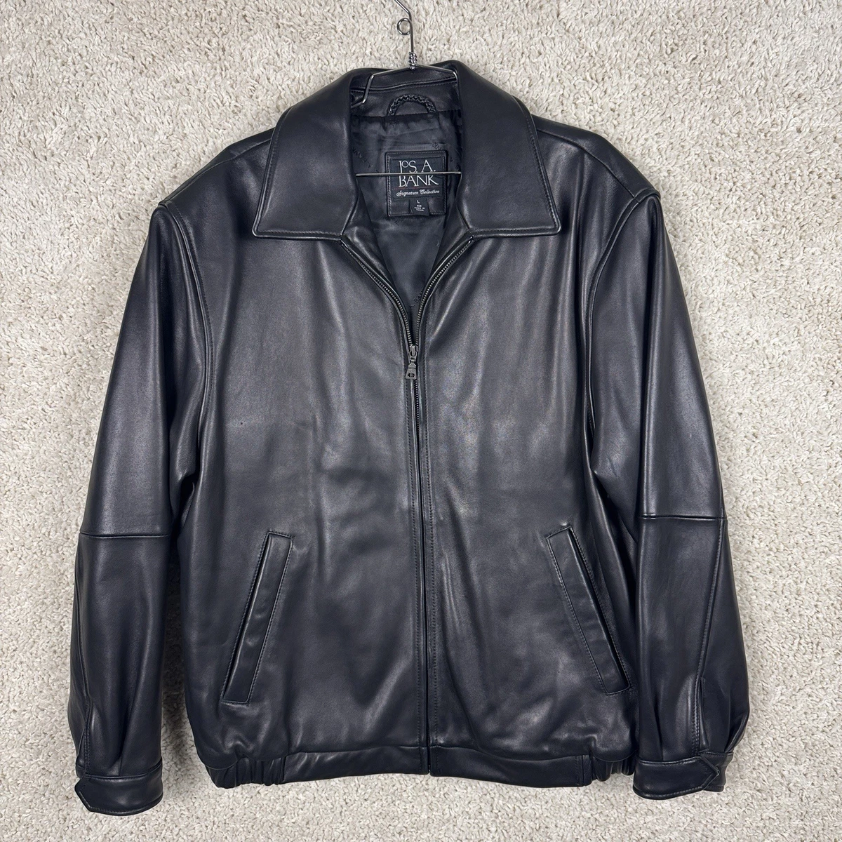 Jos. A. Bank Leather Outer Shell Black Coats, Jackets & Vests for