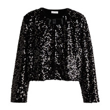 H&M EDITION Jacket Ladies UK Size L Black Sequinned RRP £54.99
