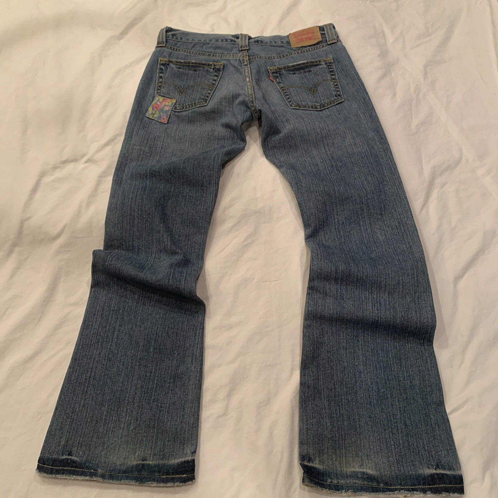 Levi S 513 Slouch BootCut Patchwork Mid Wash  Jea… - image 8