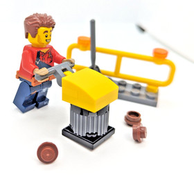 Lego City Handyman Harl Hubbs Minifigure & Tamping Rammer Construction 952018