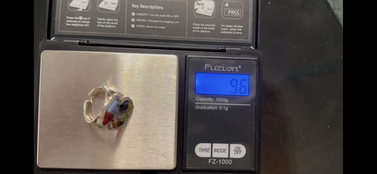 Silver Adjustable Cocktail Ring Multicolor Asymme… - image 4