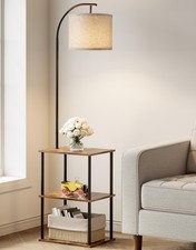 PARTPHONER Floor Lamp with Table, Night Stand with Lamp, Narrow Side Table wi...