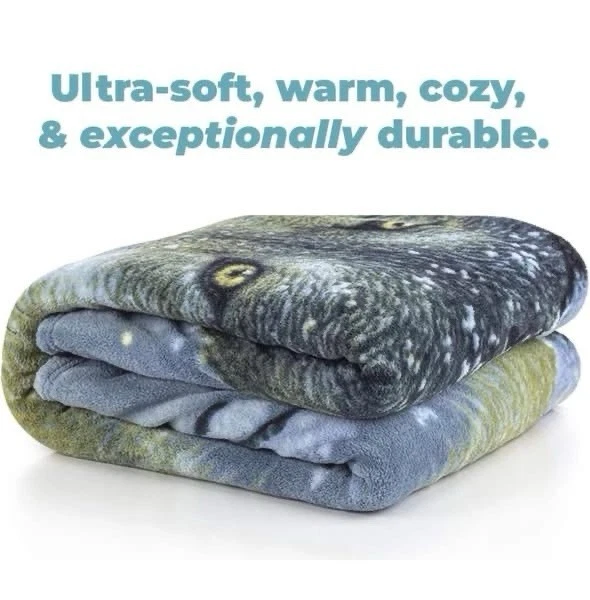Dawhud Direct Lone Wolf Fleece Blanket for Bed 50x60 Wolf Fleece Throw for Kids - Image 2 of 4