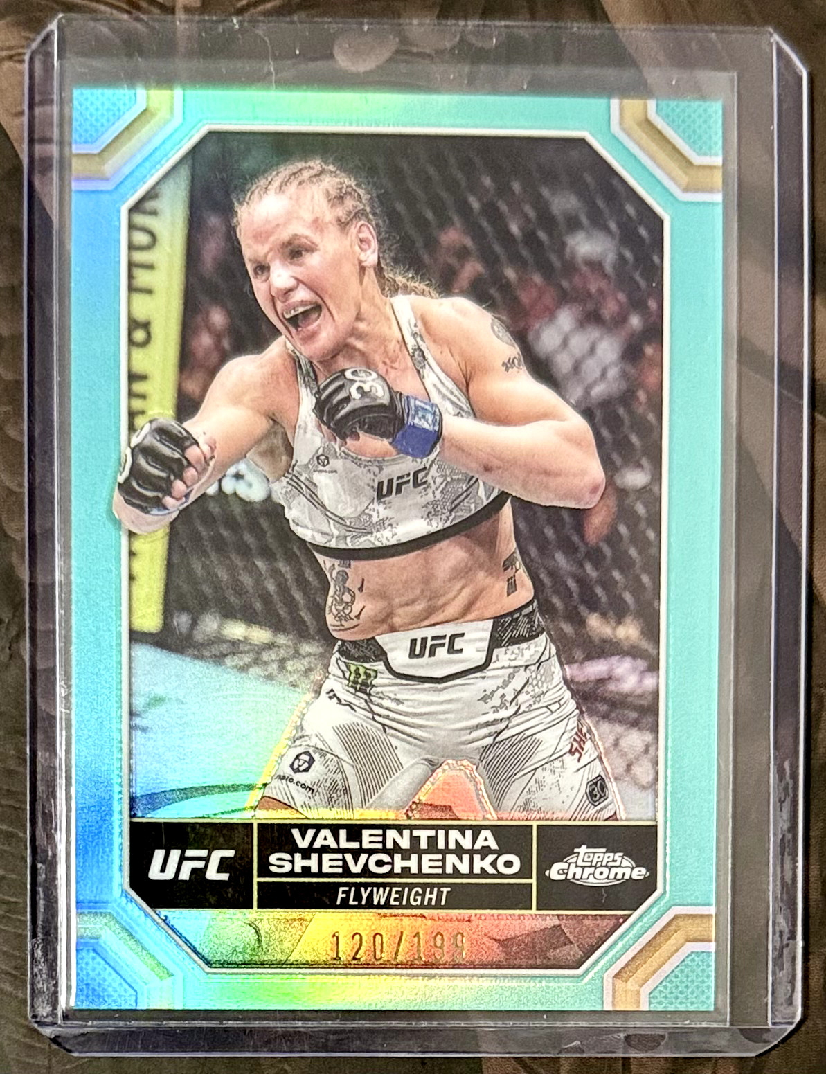 2024 Topps Chrome Valentina Shevchenko Aqua Refractor /199