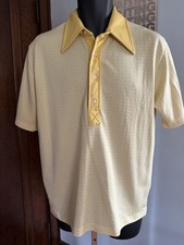 Vintage 60s Penneys Towncraft Plus Diamond Knit Polyester Polo Shirt Retro Large