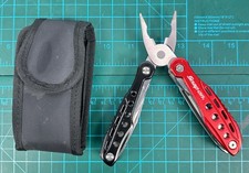 Snap On Tools 13 Tool Multitool Pliers Stainless Steel Folding W Sheath EUC