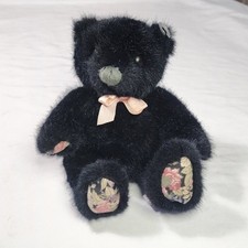 1990 Vintage 8" DAKIN Plush Teddy Bear Stuffed Animal Toy With Floral Print Paws