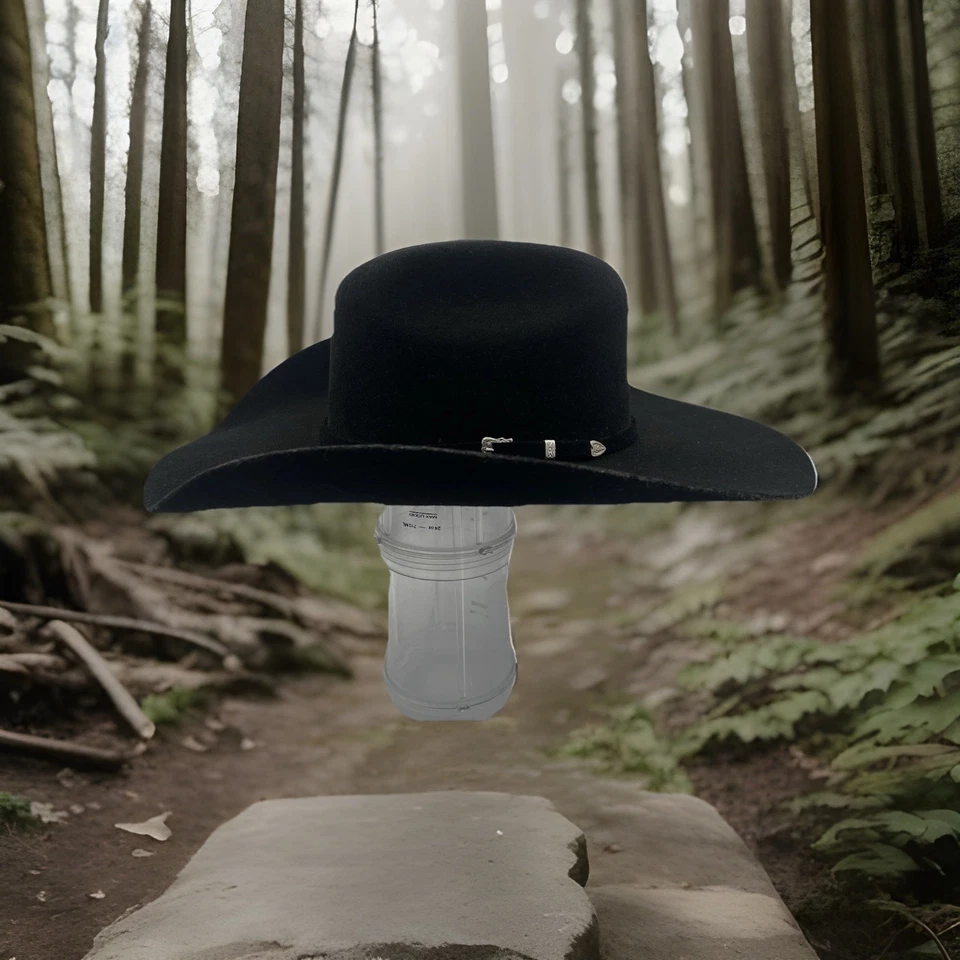 Justin authentic western headwear black Felt cowboy hat  - Image 4 of 4