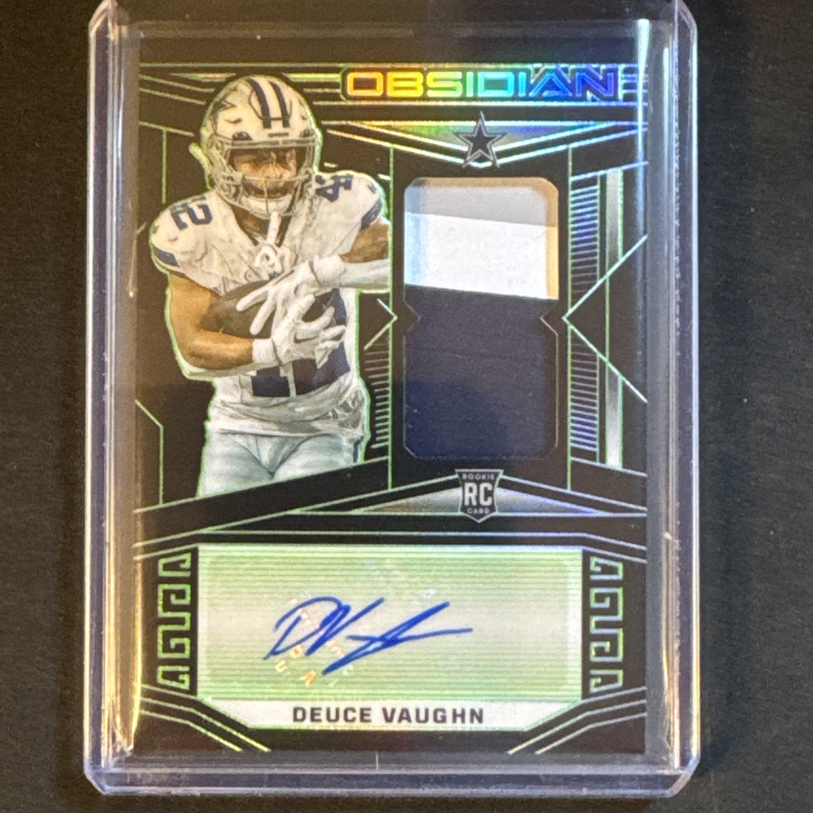 2023 Obsidian RC Jersey Auto Deuce Vaughn Electric Etch Green Tri Color /25