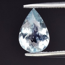 💎 0.97ct 8.2x5.5mm VS Pear Natural Light Blue Aquamarine - Unheated, Brazil Gem