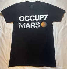 SPACE X "Occupy Mars" Sz Small Used Black Graphic T-Shirt USA Made - Elon Musk