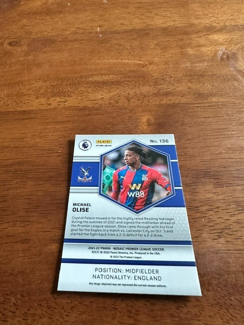 2021/22 Panini Prizm English Premier League Michael Olise Silver Prism Wave RC view 2