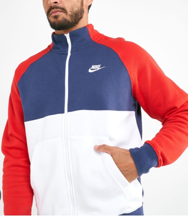Nike Chariot Fleece Tracksuit Navy/White/Red size Large UK