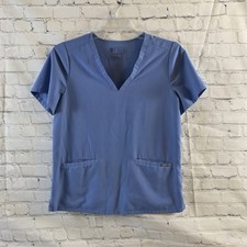 Figs Women  s Medium Blue Casma V-Neck 3 Pocket Scrub Top PW1000