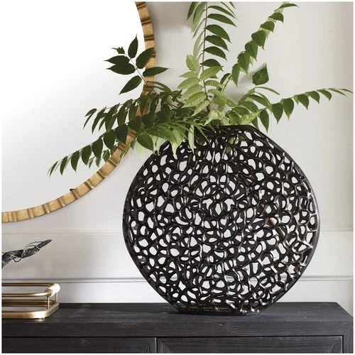 Uttermost 18011 Web 23-1/2" Tall Aluminum Vase - Bronze - Picture 3 of 3