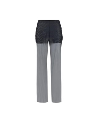 Exilia SemiSheer Wide Leg Pants Casual Style Women Black