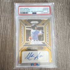 Panini 2024 Prizm Mason Auer Rays Gold Prizm Auto /10 PSA 10 #SS-MA