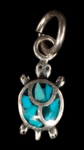 Sterling Silver Turquoise Lady Bug Petite Pendant Charm