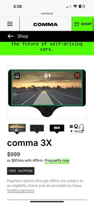 Comma AI Comma 3X DEVICE. SEALED NEW