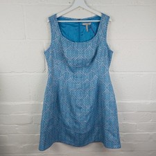 Bravissimo Pepperberry Turquoise Sapphire Jacquard Dress - Size 18 Really Curvy