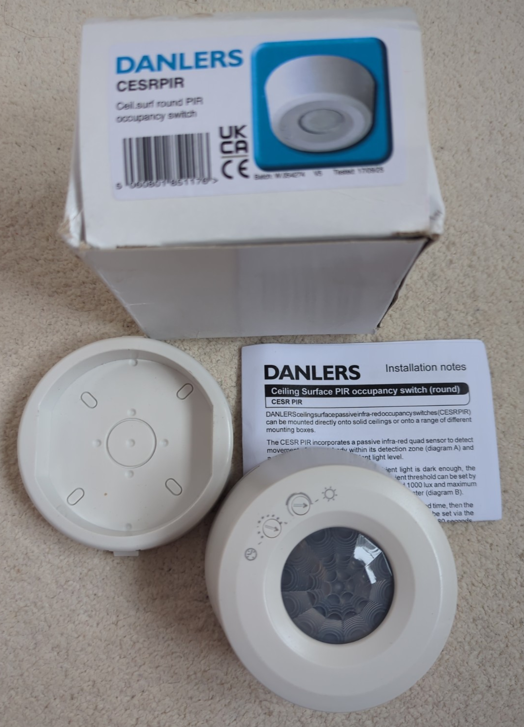 Danlers CESRPIR PIR Ceiling Surface Mounted PIR Occupancy Switch - New