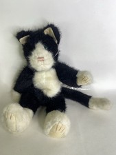 Vintage Boyds Tuxedo Cat Kitty Plush Stuffed Animal Bean Black White