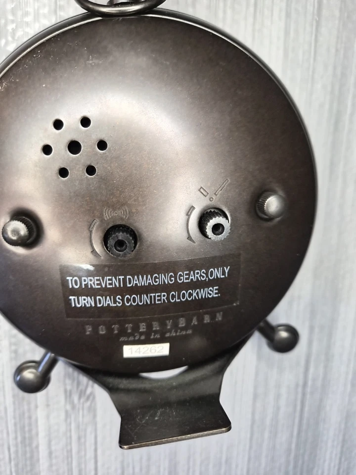 Relógio de bolso Pottery Barn em suporte bronze redondo analógico mesa tampo/pendurar - Imagem 3 de 4