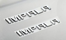 Pair Set of 3D Impala trunk Emblems - Chrome Nameplate Letter Replacement