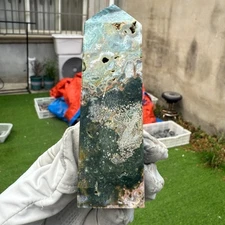 210g Natural Ocean Jasper Tower Point Mineral Crystal Healing