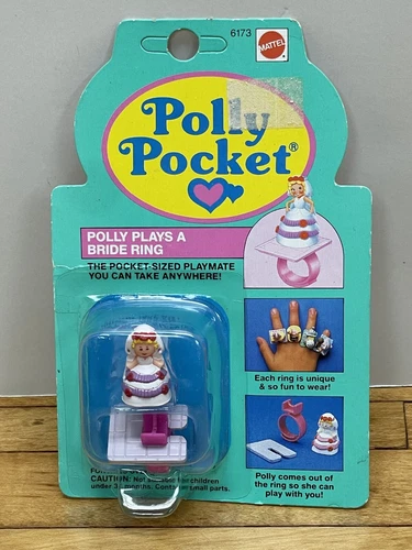 POLLY POCKET - POLLY PLAYS A BRIDE RING - MOC - 1991