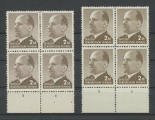 DDR ULBRICHT 1482 a/b BEIDE FARBEN UR-4er-BLOCK`s postfrisch ** h4664