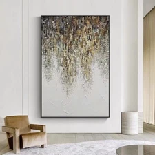 Hand painted Modern Abstract canvas Oil Paintings Abstract gold Oil Painting