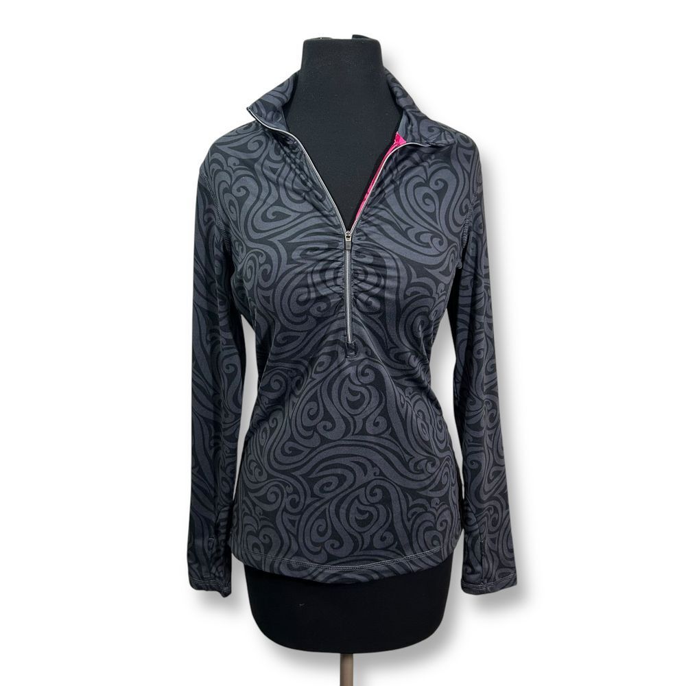 Athleta Half-Zip Pullover Swirl Pattern Performan… - image 1