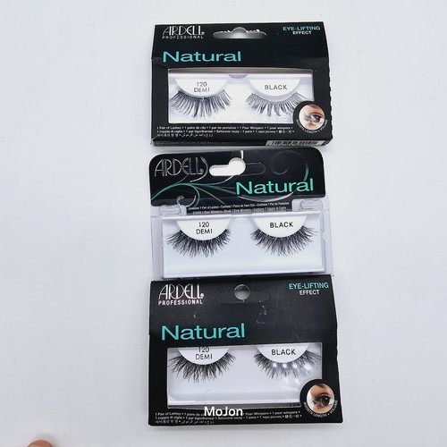 Lot Of 3 Ardell Fashion Lashes Natural Strip Lash, Black #120 Demi