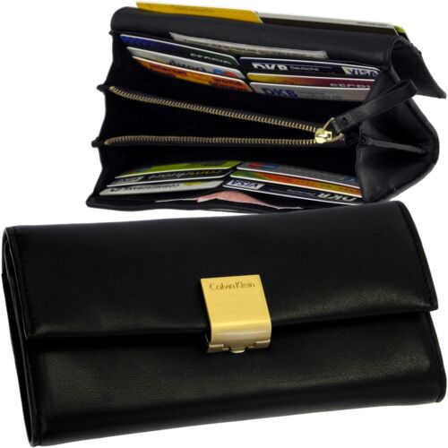 Portefeuille Calvin Klein pour femme vintage portefeuille cuir portefeuille ck pochette neuf - Photo 1/7
