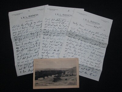 I.X.L. Ranch Dayton Wyoming USA Vintage c1911 Briefe & Postkarte C52